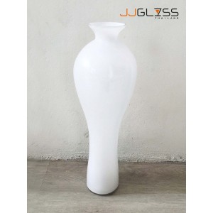 WHITE-H0627-65TC - WHITE Handmade Colour Vase